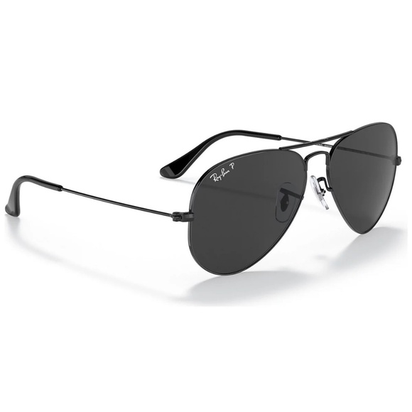 NEW Ray-Ban POLARIZED Black Metal Aviator Sunglasses For Men For Women (RB3025) - Picture 2 of 9